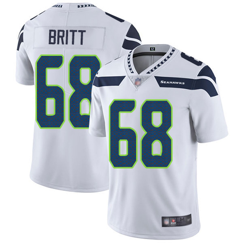 Seattle Seahawks Limited White Men Justin Britt Road Jersey NFL Football 68 Vapor Untouchable